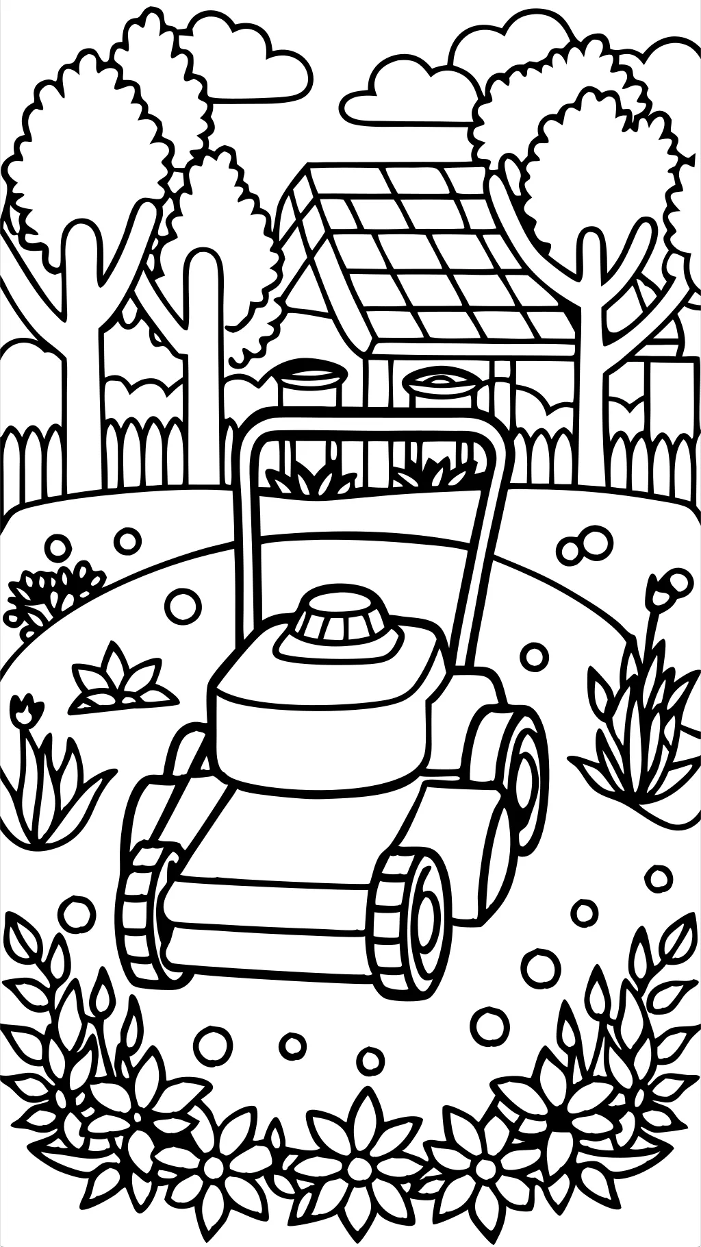 coloring pages lawn mower